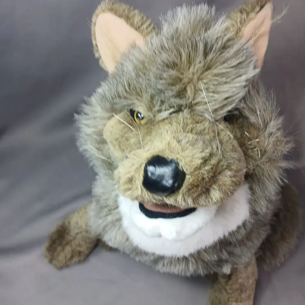 Folkmanis Coyote Hand Puppet Plush Preowned 11FM010 Puppy Size 16
